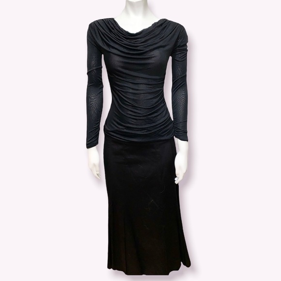 DEREK LAM BLACK COWL NECK BLOUSE - Picture 3 of 9